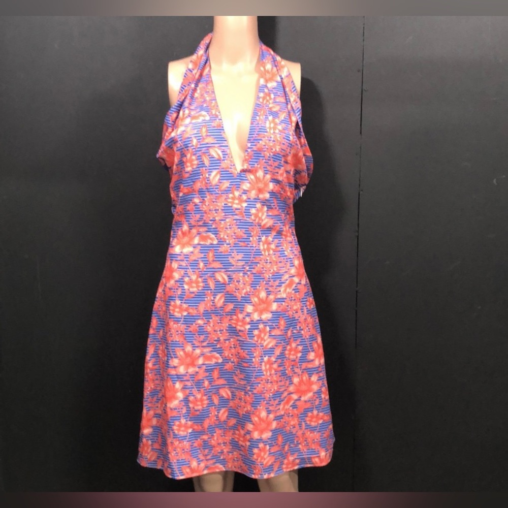 SUNDAY SALE 🌺 NWT Belle Badgley Mischka Floral Halter Backless Dress Size 4